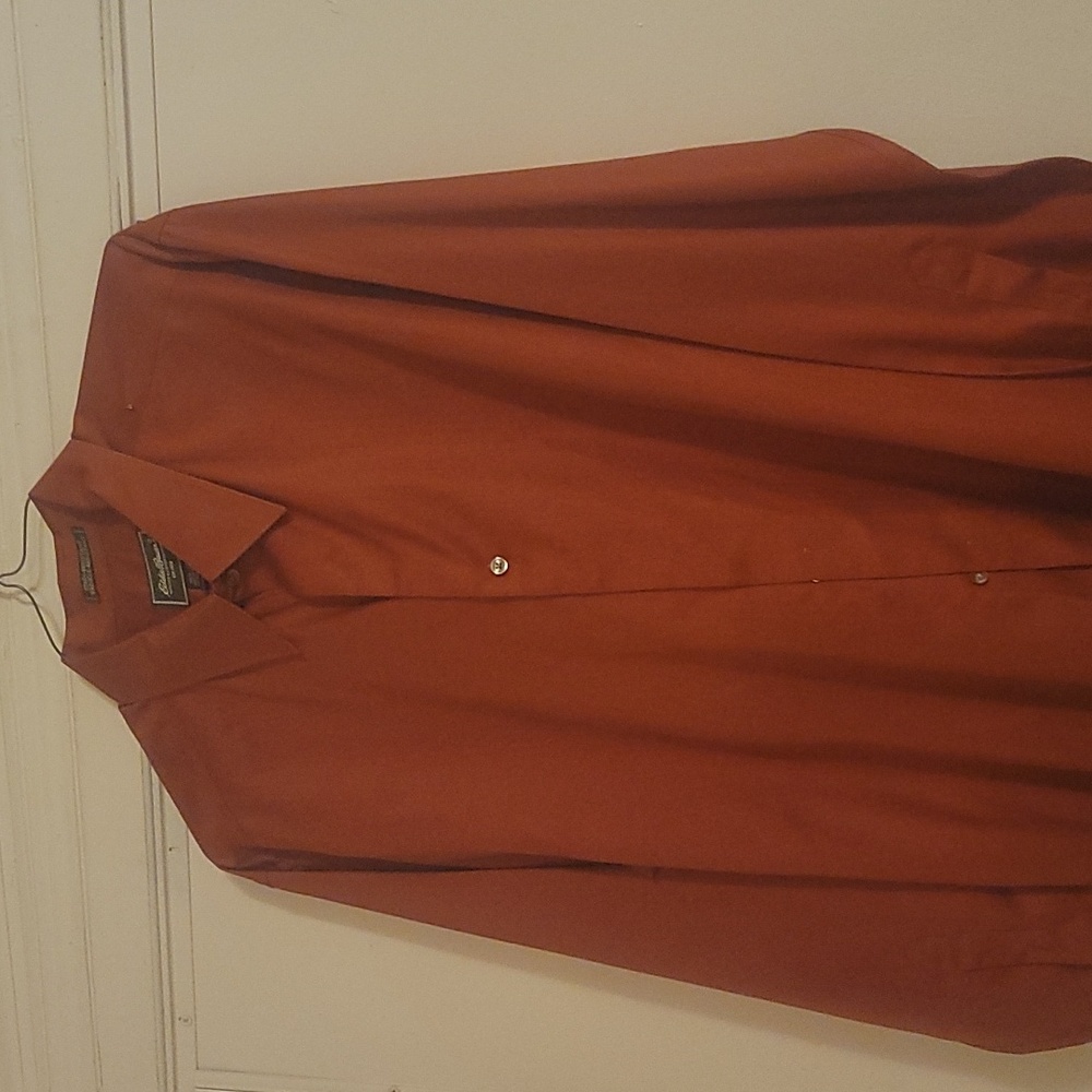 Eddie Bauer Size L Dark Orange Dress Shirt